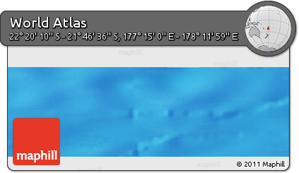 Physical Panoramic Map of the Area around 22° 3' 23" S, 177° 43' 29" E