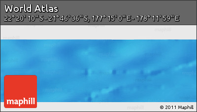 Physical Panoramic Map of the Area around 22° 3' 23" S, 177° 43' 29" E