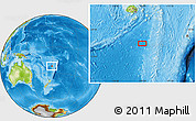 Physical Location Map of the area around 22° 3' 23" S, 179° 16' 30" E