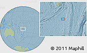 Savanna Style Location Map of the area around 22° 3' 23" S, 179° 16' 30" E, hill shading