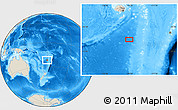 Shaded Relief Location Map of the area around 22° 3' 23" S, 179° 16' 30" E