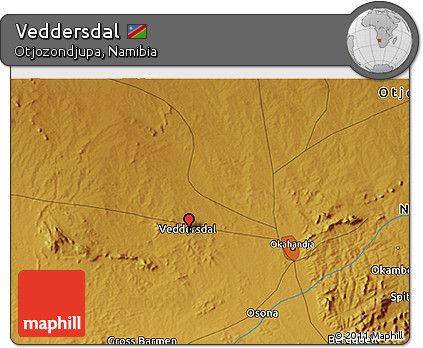 Physical 3D Map of Veddersdal