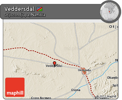 Shaded Relief 3D Map of Veddersdal
