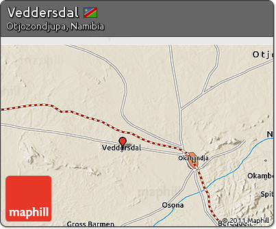 Shaded Relief 3D Map of Veddersdal