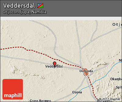 Shaded Relief 3D Map of Veddersdal
