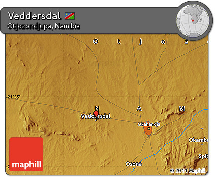Physical Map of Veddersdal