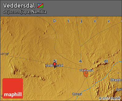 Physical Map of Veddersdal