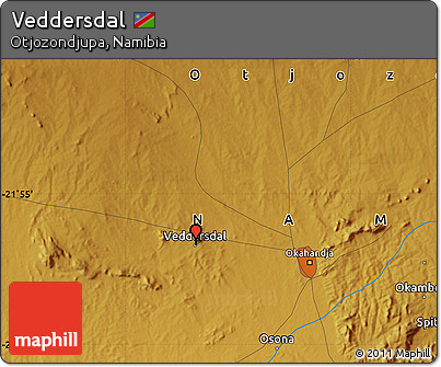 Physical Map of Veddersdal