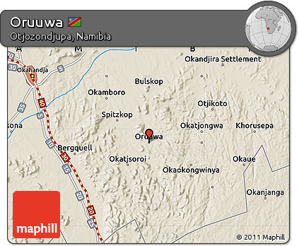 Shaded Relief Map of Oruuwa