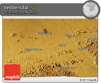 Physical Panoramic Map of Veddersdal
