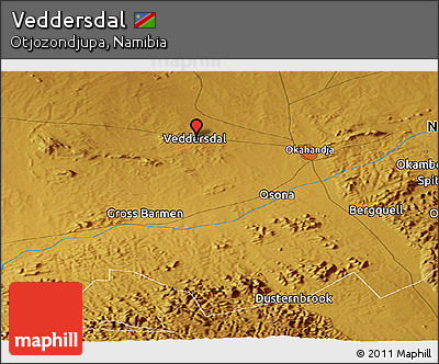 Physical Panoramic Map of Veddersdal