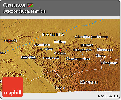 Physical Panoramic Map of Oruuwa