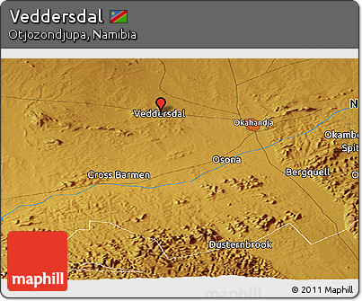 Physical Panoramic Map of Veddersdal