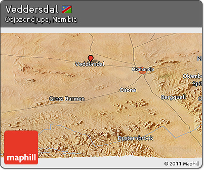 Satellite Panoramic Map of Veddersdal