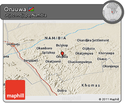 Shaded Relief Panoramic Map of Oruuwa