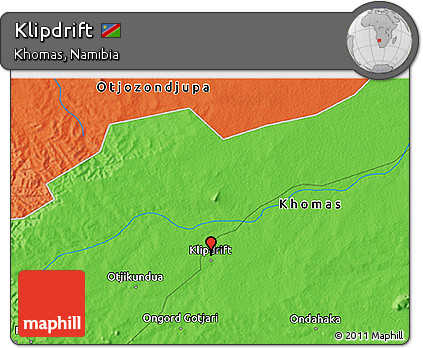 Political 3D Map of Klipdrift
