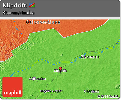Political 3D Map of Klipdrift