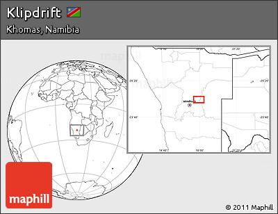 Blank Location Map of Klipdrift
