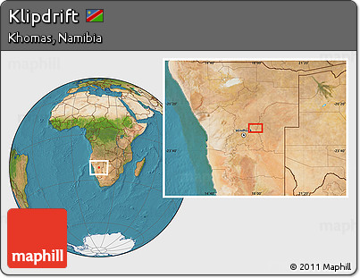 Satellite Location Map of Klipdrift