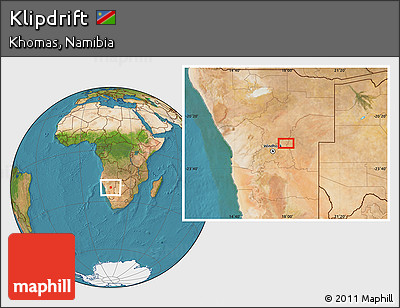 Satellite Location Map of Klipdrift