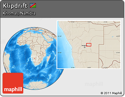 Shaded Relief Location Map of Klipdrift