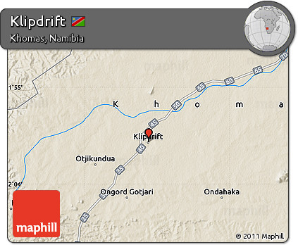 Shaded Relief Map of Klipdrift