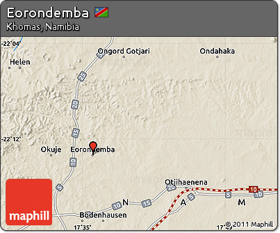Shaded Relief Map of Eorondemba