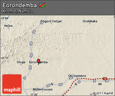 Shaded Relief Map of Eorondemba