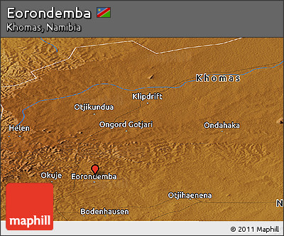 Physical Panoramic Map of Eorondemba
