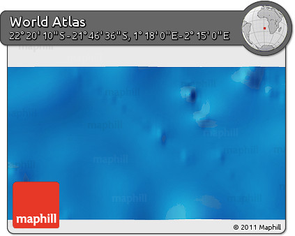 Physical 3D Map of the Area around 22° 3' 23" S, 1° 46' 29" E