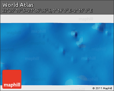 Physical 3D Map of the Area around 22° 3' 23" S, 1° 46' 29" E