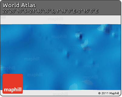 Physical 3D Map of the Area around 22° 3' 23" S, 1° 46' 29" E