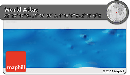 Physical Panoramic Map of the Area around 22° 3' 23" S, 1° 46' 29" E