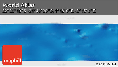 Physical Panoramic Map of the Area around 22° 3' 23" S, 1° 46' 29" E