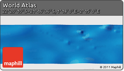 Physical Panoramic Map of the Area around 22° 3' 23" S, 1° 46' 29" E