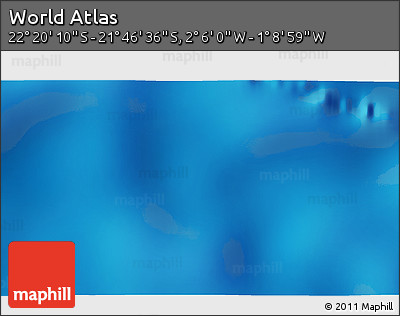 Physical 3D Map of the Area around 22° 3' 23" S, 1° 37' 30" W