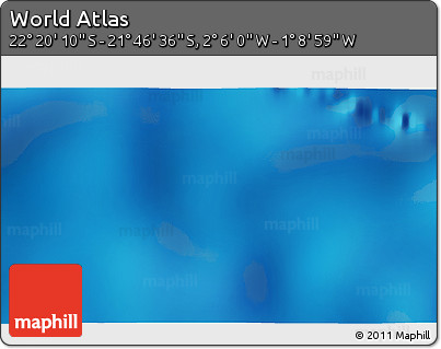 Physical 3D Map of the Area around 22° 3' 23" S, 1° 37' 30" W
