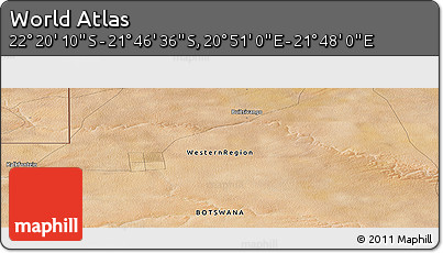 Satellite Panoramic Map of the Area around 22° 3' 23" S, 21° 19' 30" E