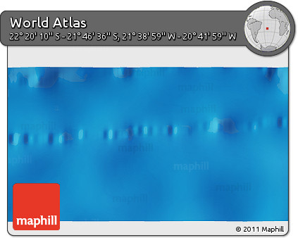 Shaded Relief 3D Map of the Area around 22° 3' 23" S, 21° 10' 29" W