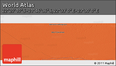 Political Panoramic Map of the Area around 22° 3' 23" S, 23° 1' 29" E