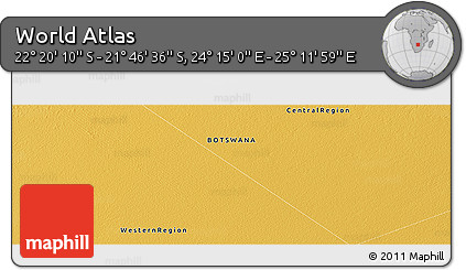 Physical Panoramic Map of the Area around 22° 3' 23" S, 24° 43' 30" E