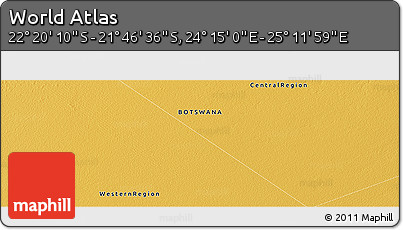 Physical Panoramic Map of the Area around 22° 3' 23" S, 24° 43' 30" E
