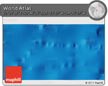 Physical 3D Map of the Area around 22° 3' 23" S, 25° 25' 29" W