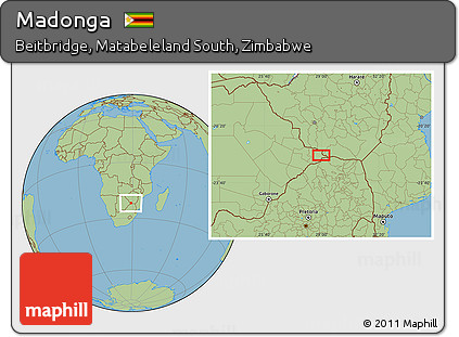 Savanna Style Location Map of Madonga