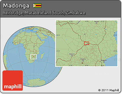 Savanna Style Location Map of Madonga