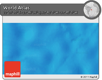 Shaded Relief 3D Map of the Area around 22° 3' 23" S, 32° 13' 30" W