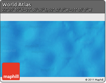 Shaded Relief 3D Map of the Area around 22° 3' 23" S, 32° 13' 30" W