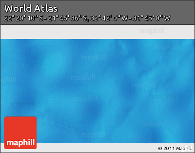 Shaded Relief 3D Map of the Area around 22° 3' 23" S, 32° 13' 30" W