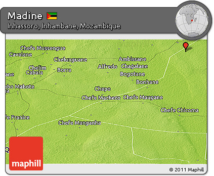 Physical Panoramic Map of Madine