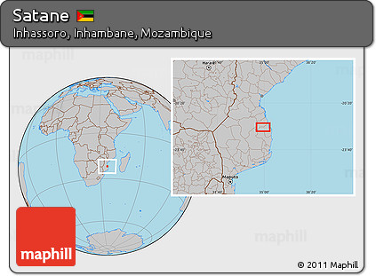 Gray Location Map of Satane